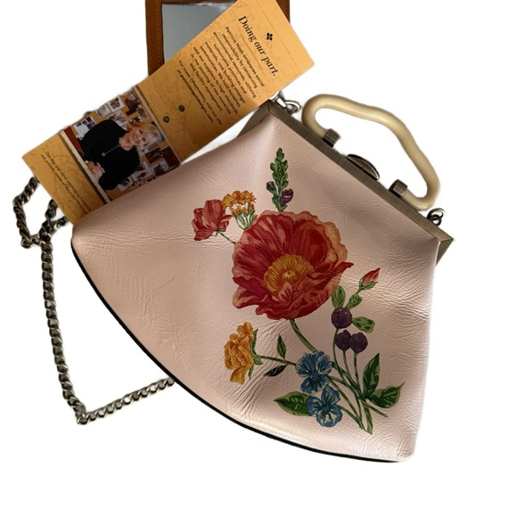 Patricia Nash Almarza Leather Frame H & S Bag Parisian Floral/Chalk - New w/Tags - Picture 1 of 8